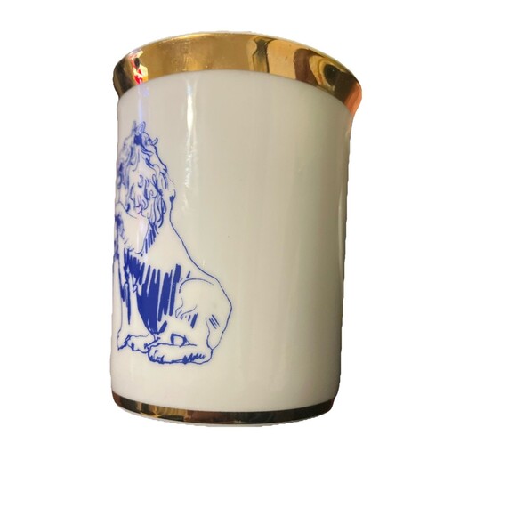 German Bayers Löwen Lion Crest coffee tea mug Porcelain Mug Gold Gilt, blue - Picture 8 of 15